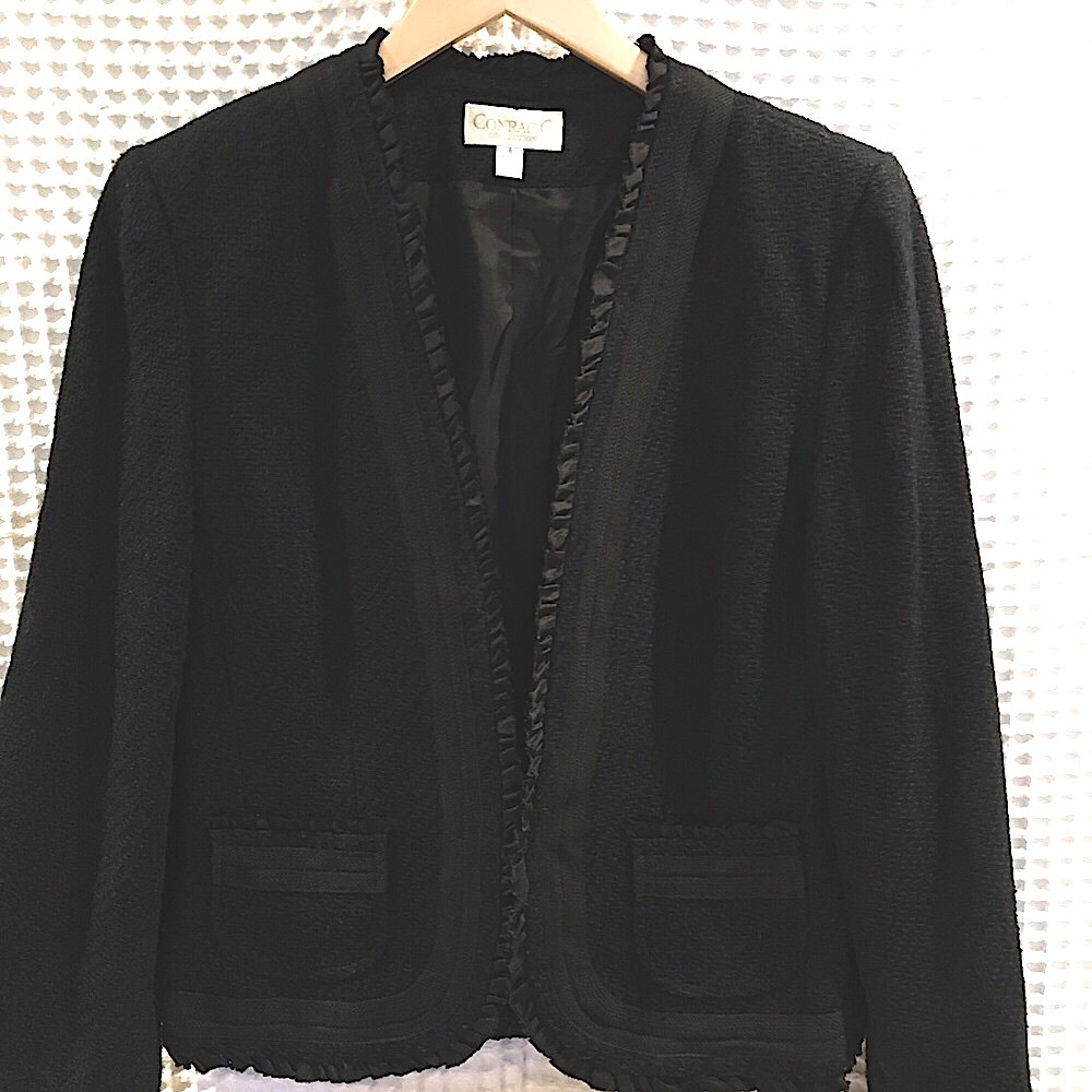 Conradc black tweed jacket. Size 8